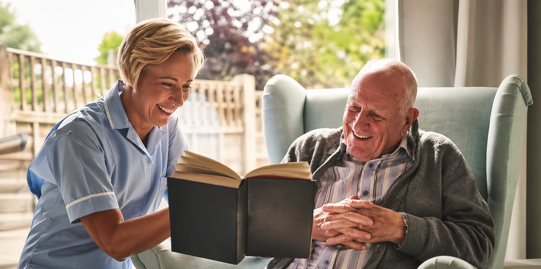 Caregiver helping elderly person